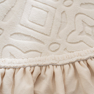 3D Jacquard Geometric Sofa Cover, High Stretch Soft Polar Fleece Slipcover for Couch