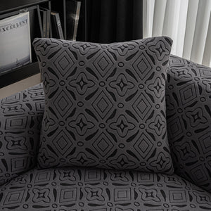 3D Jacquard Geometric Sofa Cover, High Stretch Soft Polar Fleece Slipcover for Couch
