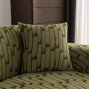 Plush Fleece Stretch Sofa Cover, Super Soft Textured Geometric Couch Slipcover