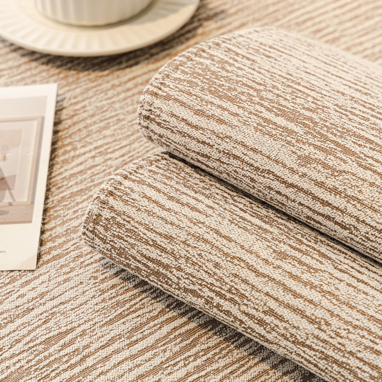 Soft Chenille Sectional Sofa Cover with Pom Pom Trim – Non-Slip Couch Protector