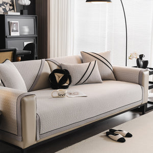 Herringbone Couch Protector for Pets, Non-Slip Washable Sectional Couch Covers