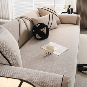 Herringbone Couch Protector for Pets, Non-Slip Washable Sectional Couch Covers