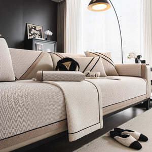 Herringbone Couch Protector for Pets, Non-Slip Washable Sectional Couch Covers