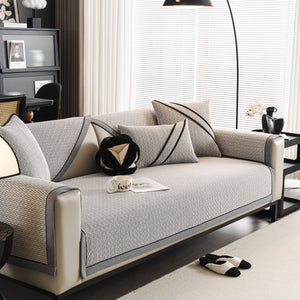 Herringbone Couch Protector for Pets, Non-Slip Washable Sectional Couch Covers