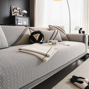 Herringbone Couch Protector for Pets, Non-Slip Washable Sectional Couch Covers