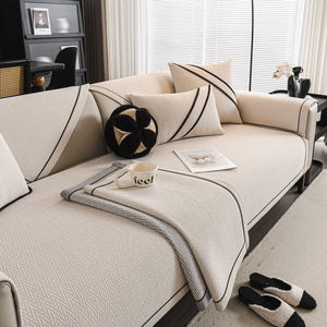 Herringbone Couch Protector for Pets, Non-Slip Washable Sectional Couch Covers