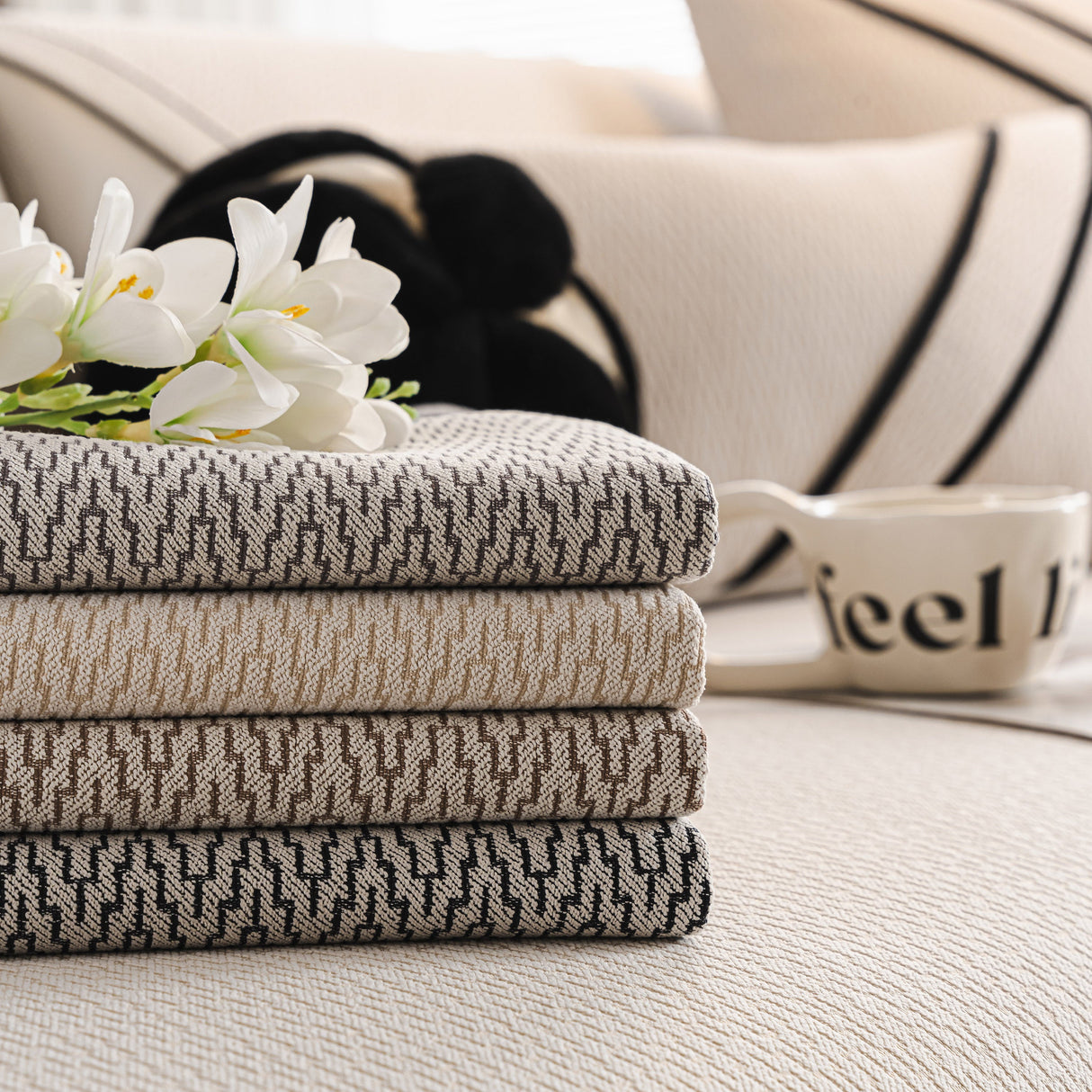 Herringbone Couch Protector for Pets, Non-Slip Washable Sectional Couch Covers