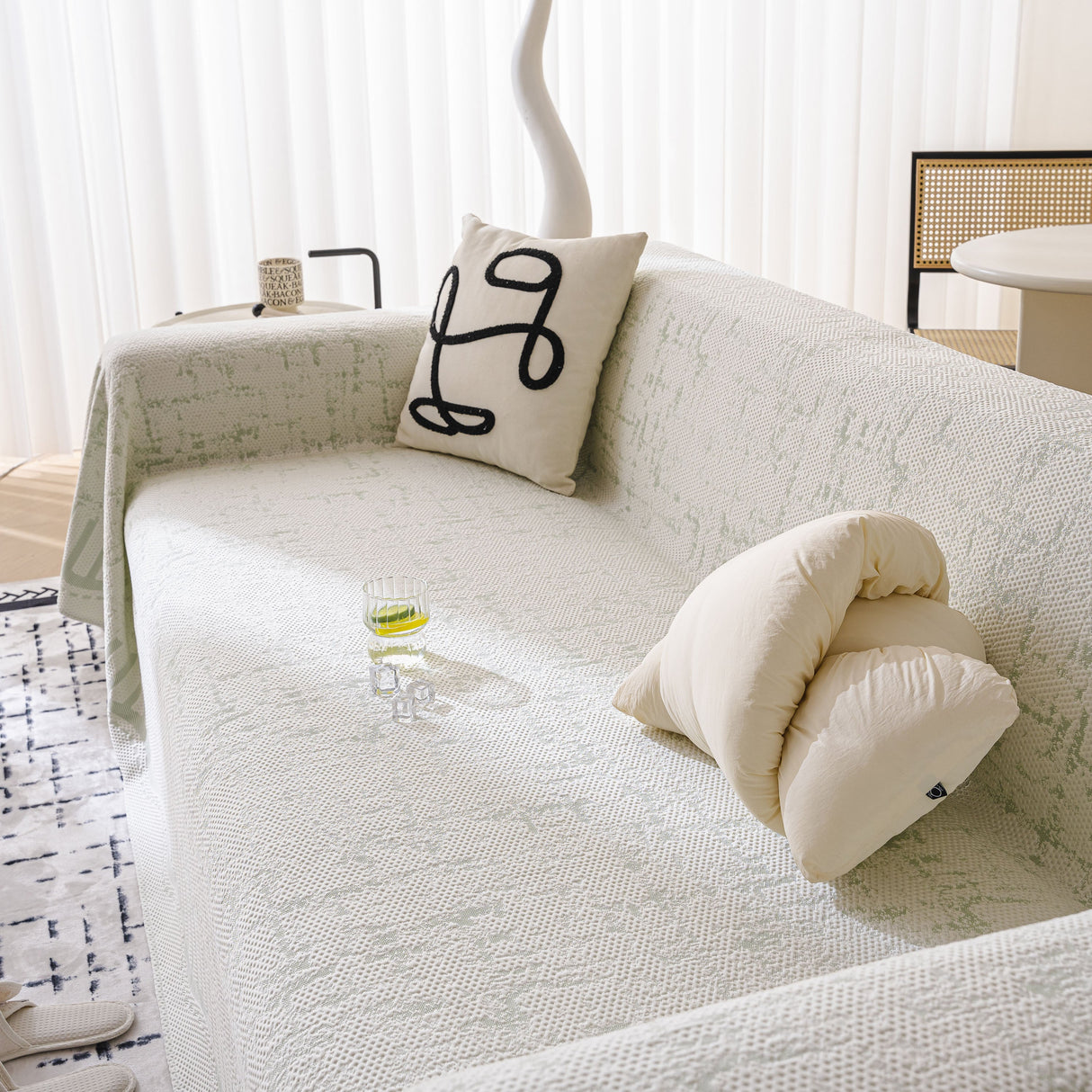 Modern Light Luxury Silky Smooth Couch Throw Protector, Washable Furniture Protector