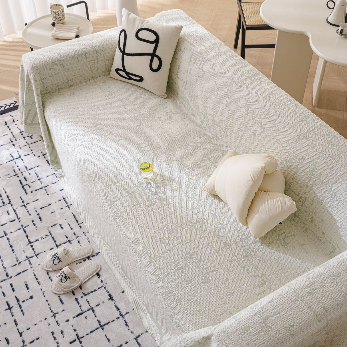 Modern Light Luxury Silky Smooth Couch Throw Protector, Washable Furniture Protector