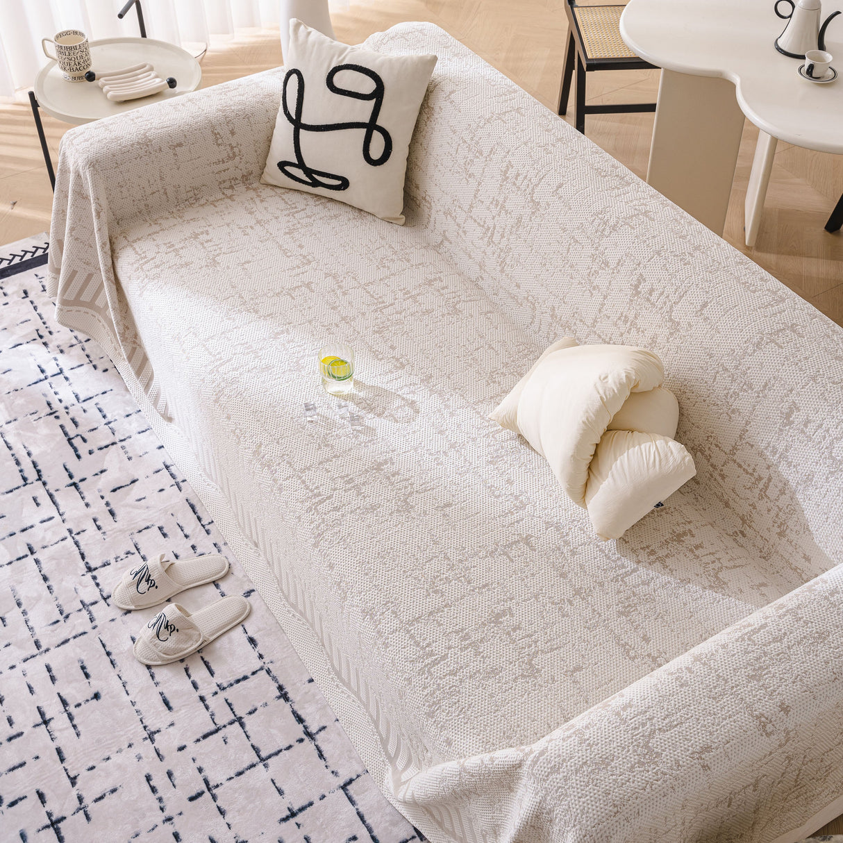 Modern Light Luxury Silky Smooth Couch Throw Protector, Washable Furniture Protector