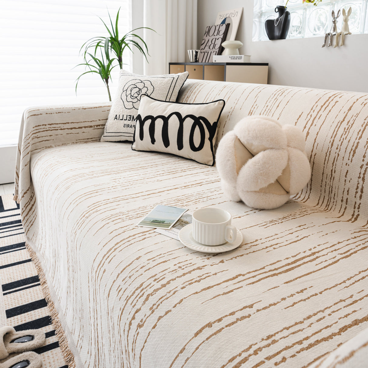 Slip Covers for Sofas, Sofa Throw Cover Soft Chenille Sofa Bed Cover, L Shaped Sectional Couch Covers