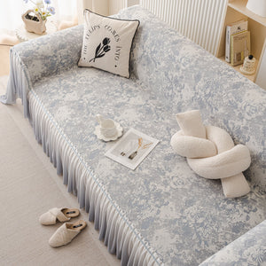 French Chic Style Ruffle Rose Cover Throw for Sofas, Decorative Sectional Covers