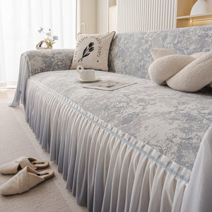 French Chic Style Ruffle Rose Cover Throw for Sofas, Decorative Sectional Covers