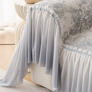 French Chic Style Ruffle Rose Cover Throw for Sofas, Decorative Sectional Covers