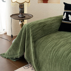 Washable Textured Sofa Cover Throw for Pets, Dogs Furniture Protector with Tassels