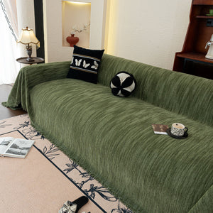 Washable Textured Sofa Cover Throw for Pets, Dogs Furniture Protector with Tassels