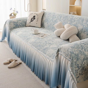 French Chic Style Ruffle Rose Cover Throw for Sofas, Decorative Sectional Covers