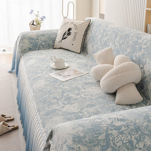 French Chic Style Ruffle Rose Cover Throw for Sofas, Decorative Sectional Covers