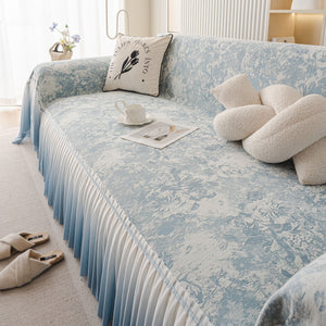 French Chic Style Ruffle Rose Cover Throw for Sofas, Decorative Sectional Covers