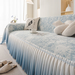 French Chic Style Ruffle Rose Cover Throw for Sofas, Decorative Sectional Covers