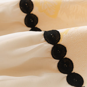 Leaf Jacquard Sofa Cover with Ruffle Skirt – Non-Slip Couch Protector with Sheer Hem