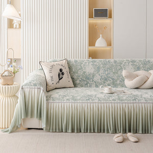 French Chic Style Ruffle Rose Cover Throw for Sofas, Decorative Sectional Covers