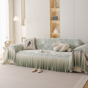 French Chic Style Ruffle Rose Cover Throw for Sofas, Decorative Sectional Covers