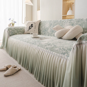 French Chic Style Ruffle Rose Cover Throw for Sofas, Decorative Sectional Covers