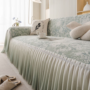 French Chic Style Ruffle Rose Cover Throw for Sofas, Decorative Sectional Covers