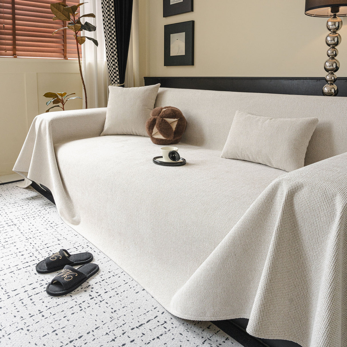 Waterproof Couch Throw Cover for Dogs, Non Slip Slipcover for Leather Fabric Sofa
