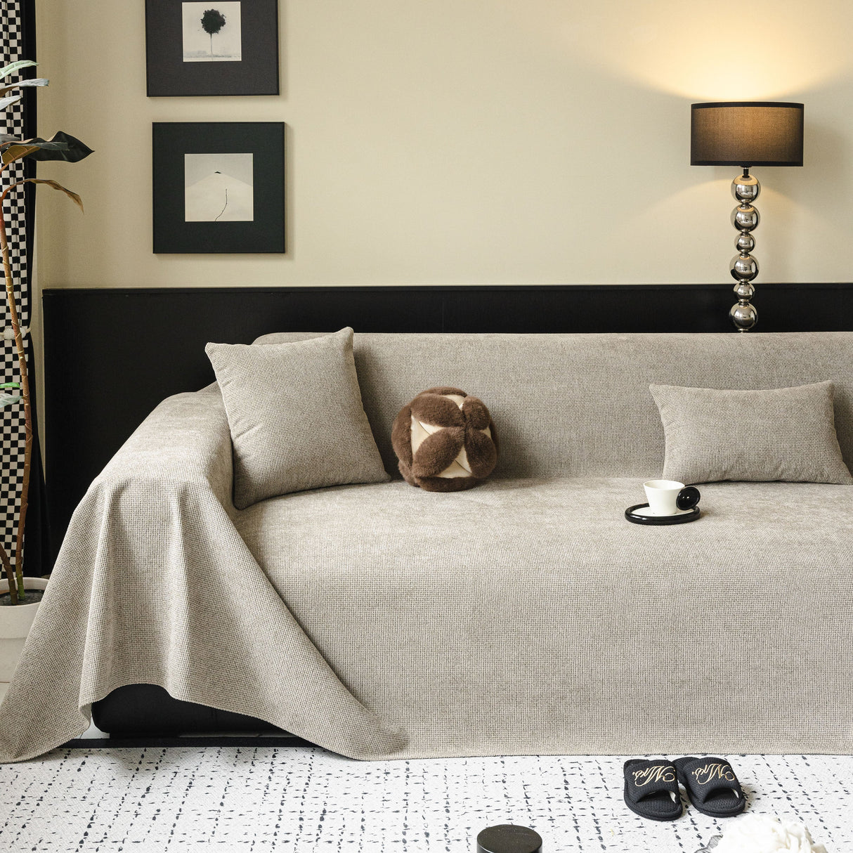 Waterproof Couch Throw Cover for Dogs, Non Slip Slipcover for Leather Fabric Sofa