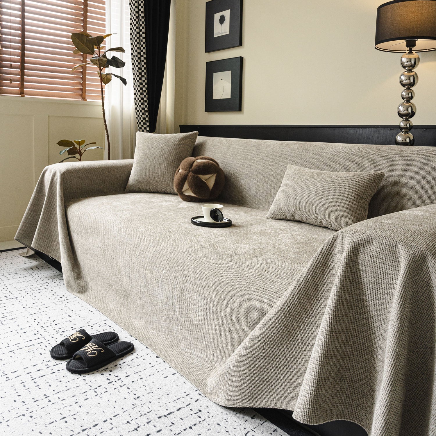 Waterproof Couch Throw Cover for Dogs, Non Slip Slipcover for Leather Fabric Sofa