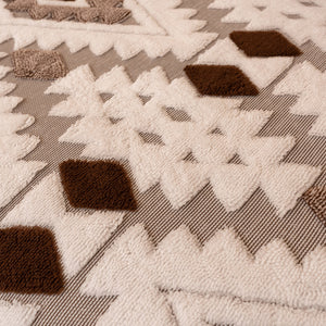 Bohemian Tufted Sofa Cover, Soft Sherpa Fleece Throw Blanket with 3D Aztec Geometric