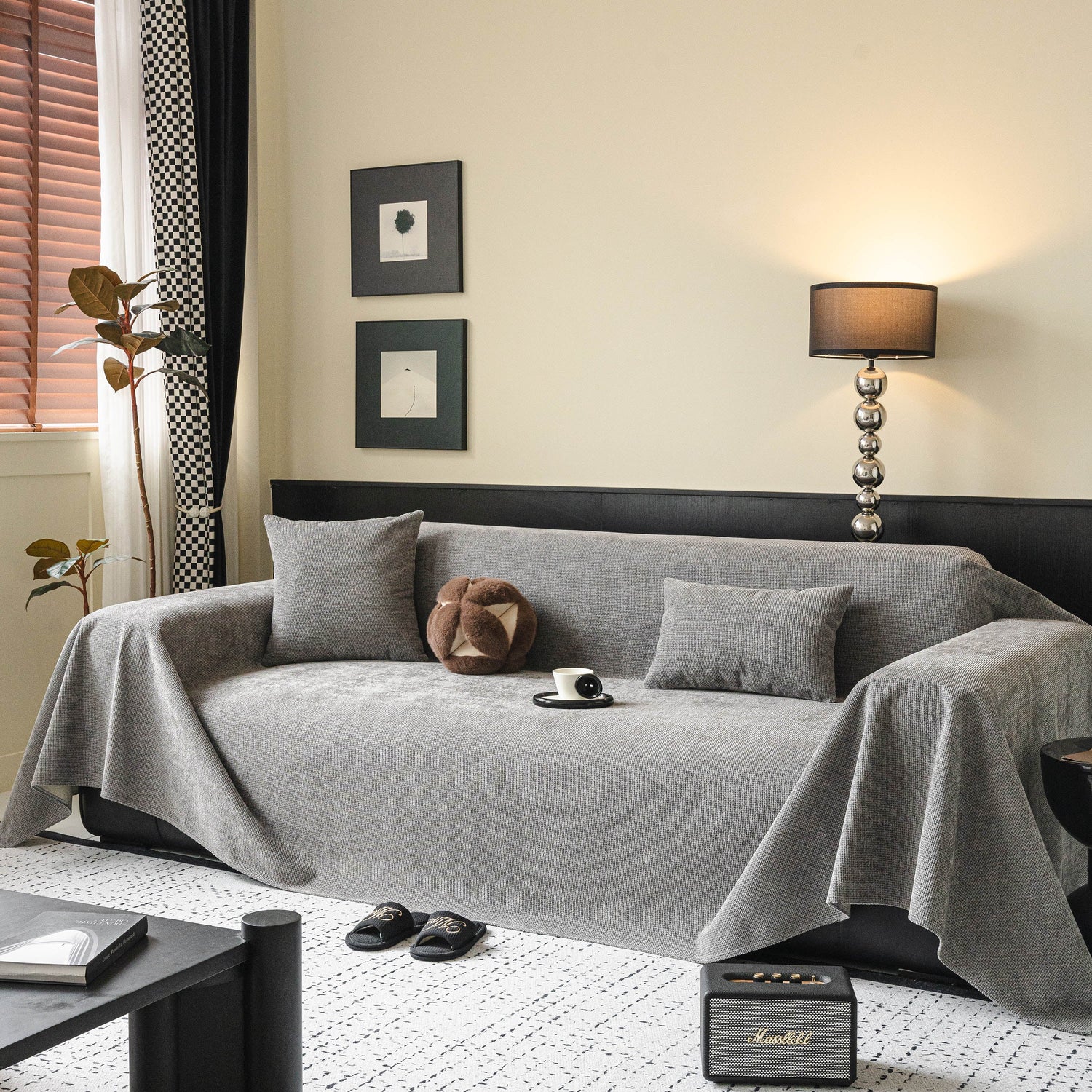 Waterproof Couch Throw Cover for Dogs, Non Slip Slipcover for Leather Fabric Sofa
