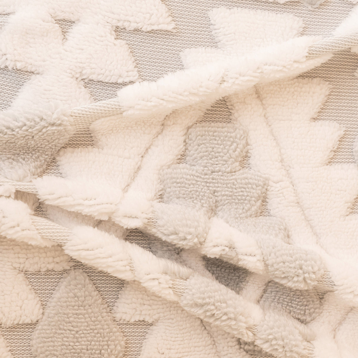 Bohemian Tufted Sofa Cover, Soft Sherpa Fleece Throw Blanket with 3D Aztec Geometric