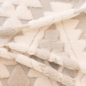 Bohemian Tufted Sofa Cover, Soft Sherpa Fleece Throw Blanket with 3D Aztec Geometric