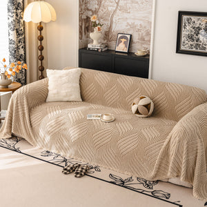 Plush Flannel Fleece Sofa Throw Blanket, Soft & Cozy Furniture Protector for Couch