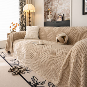 Plush Flannel Fleece Sofa Throw Blanket, Soft & Cozy Furniture Protector for Couch