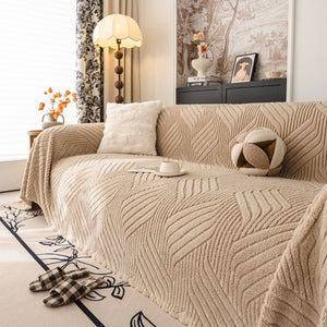 Plush Flannel Fleece Sofa Throw Blanket, Soft & Cozy Furniture Protector for Couch