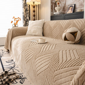 Plush Flannel Fleece Sofa Throw Blanket, Soft & Cozy Furniture Protector for Couch