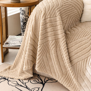 Plush Flannel Fleece Sofa Throw Blanket, Soft & Cozy Furniture Protector for Couch