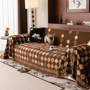 Boho Geometric Sofa Slipcovers Chenille Scratch Resistant Couch Protective Covers