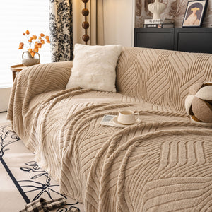 Plush Flannel Fleece Sofa Throw Blanket, Soft & Cozy Furniture Protector for Couch