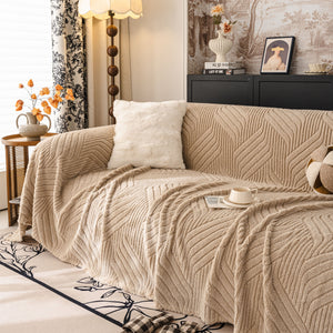 Plush Flannel Fleece Sofa Throw Blanket, Soft & Cozy Furniture Protector for Couch