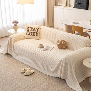 Boho 3D Geometric Throw Blanket for Couch, Luxurious Velvety Plush Fleece Sofa Cover