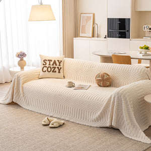 Boho 3D Geometric Throw Blanket for Couch, Luxurious Velvety Plush Fleece Sofa Cover