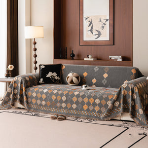 Boho Geometric Sofa Slipcovers Chenille Scratch Resistant Couch Protective Covers