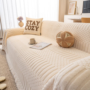 Boho 3D Geometric Throw Blanket for Couch, Luxurious Velvety Plush Fleece Sofa Cover