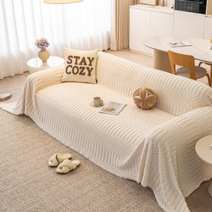 Boho 3D Geometric Throw Blanket for Couch, Luxurious Velvety Plush Fleece Sofa Cover