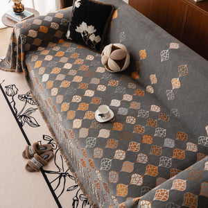 Boho Geometric Sofa Slipcovers Chenille Scratch Resistant Couch Protective Covers